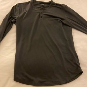 Cuts Clothing Slate Henley Curve-Hem, gray t shirt.